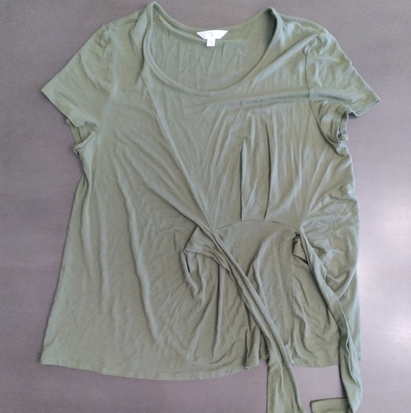 Short Sleeve Blouse w/ Tie Front | Time And Tru | XXL - Picture 4 of 4